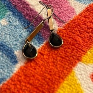Elegant Black and Gold Drop Earrings